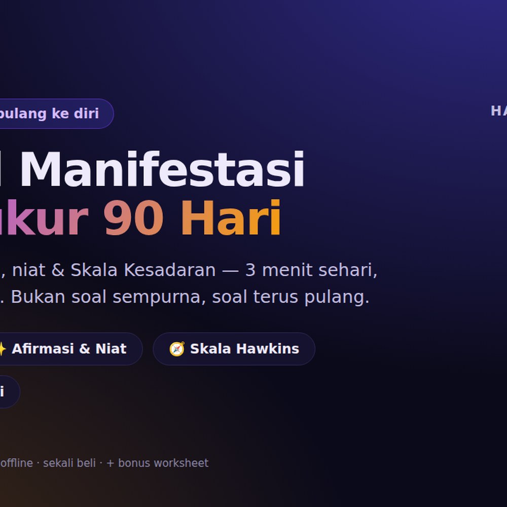 Jurnal Manifestasi & Syukur 90 Hari