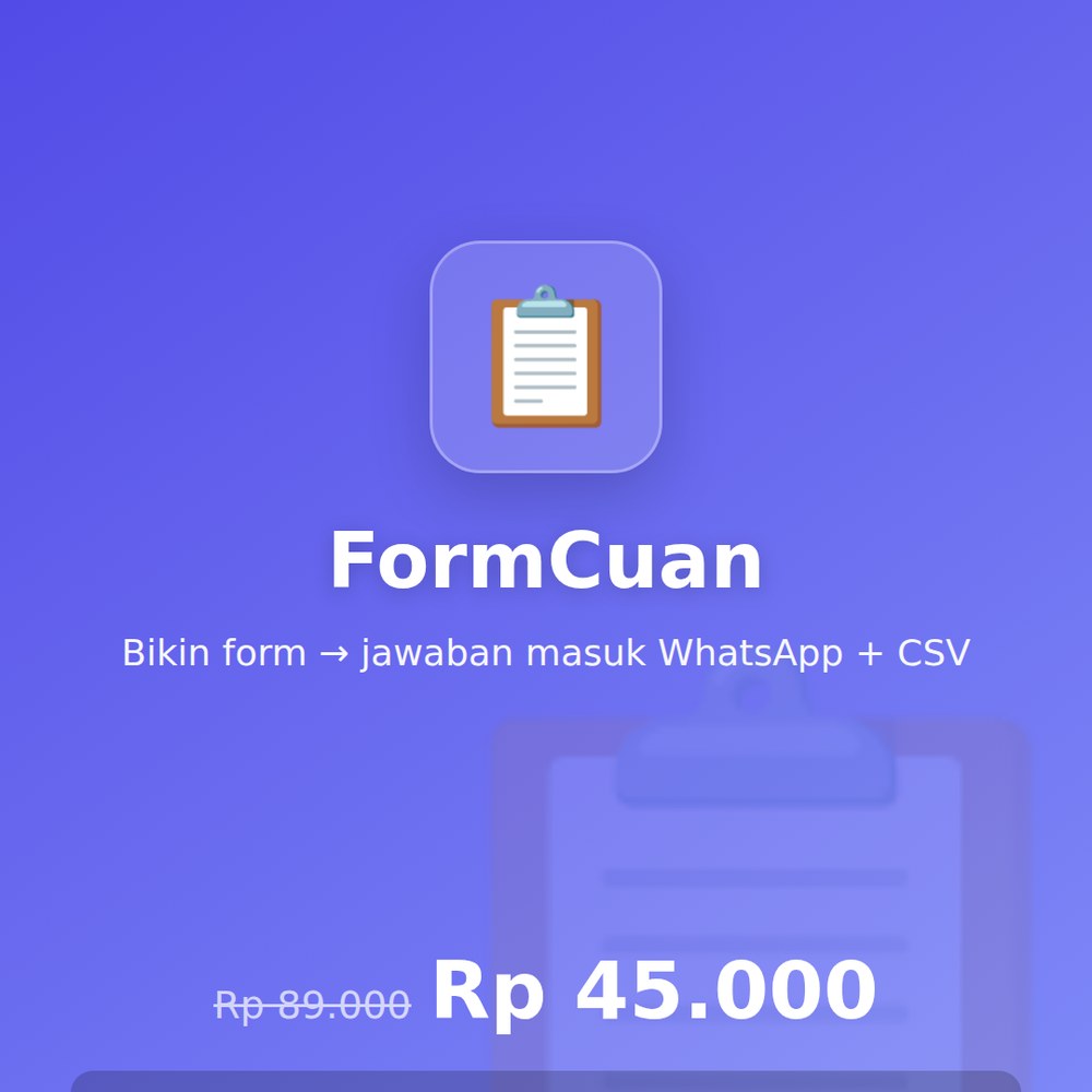 FormCuan — Form Order & Survei ke WA