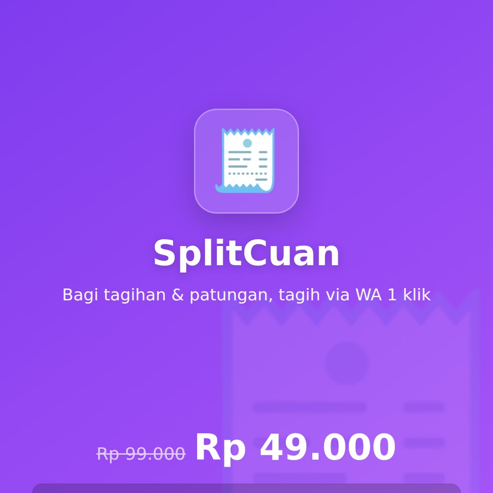 SplitCuan — Hitung Patungan & Split Bill