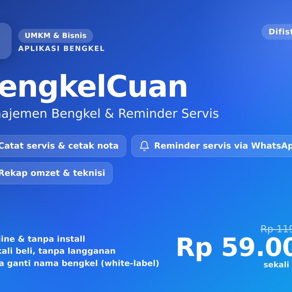 BengkelCuan — Manajemen Bengkel & Servis