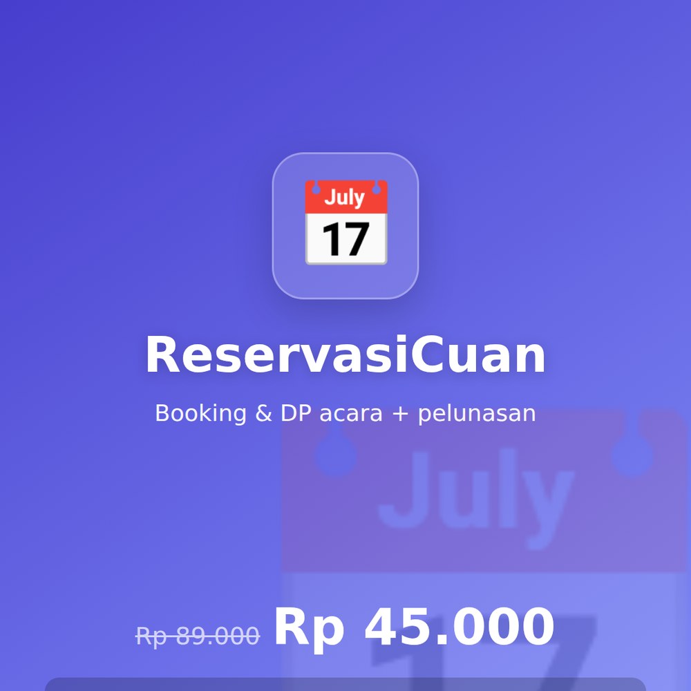 ReservasiCuan — Booking & DP Acara