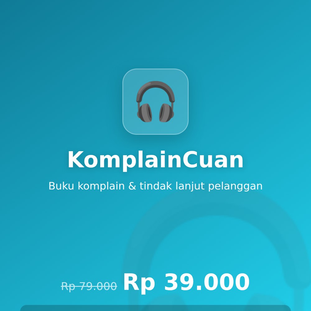 KomplainCuan — Buku Komplain Pelanggan