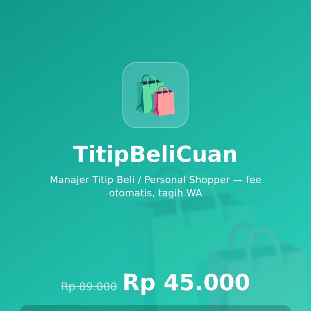 TitipBeliCuan — Manajer Titip Beli