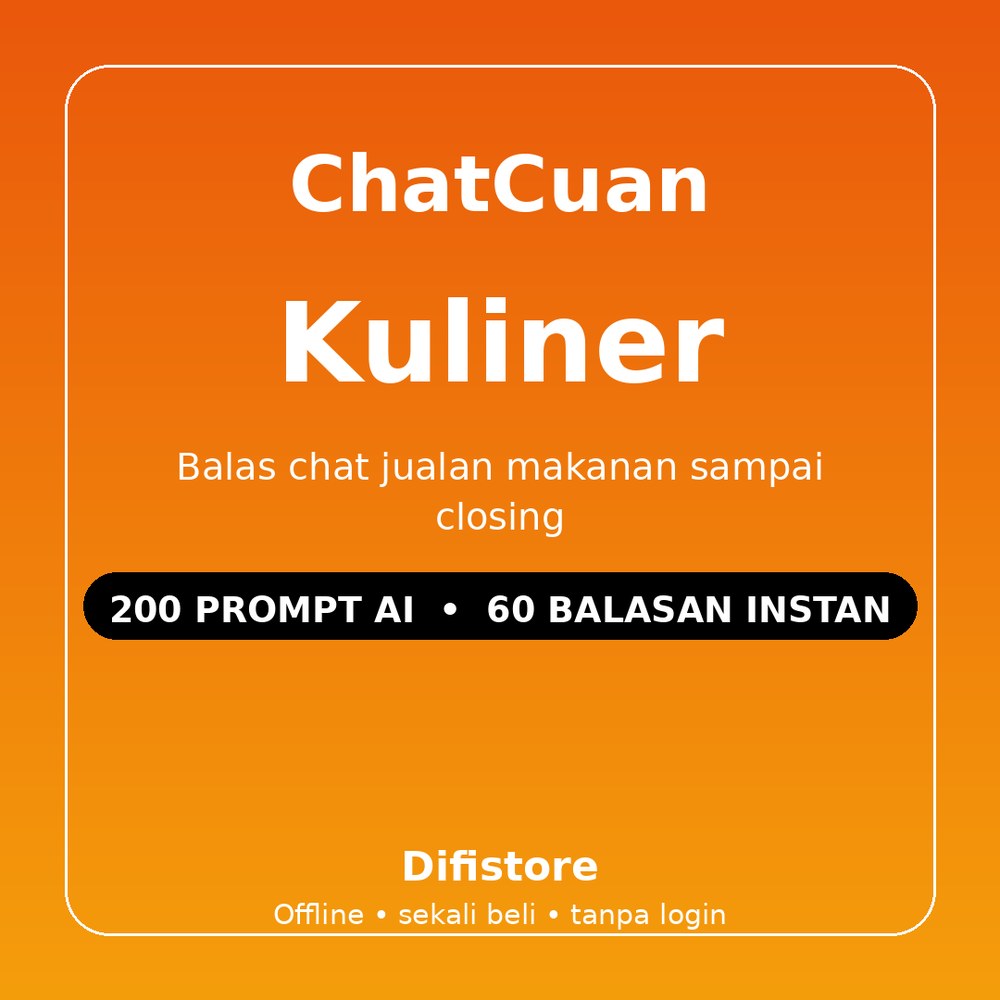 ChatCuan Kuliner — Balasan Chat Jualan Makanan