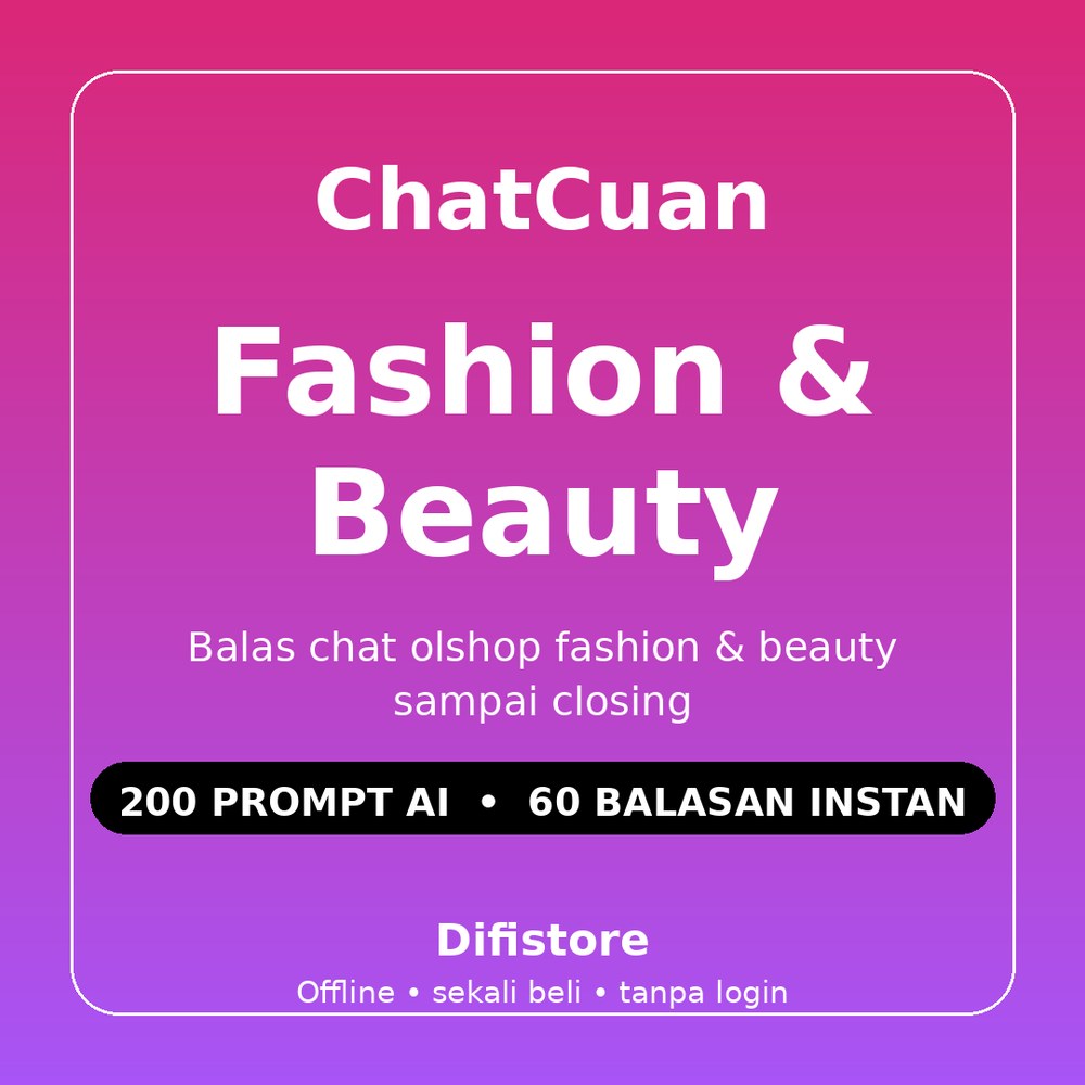 ChatCuan Fashion & Beauty — Balasan Chat Olshop